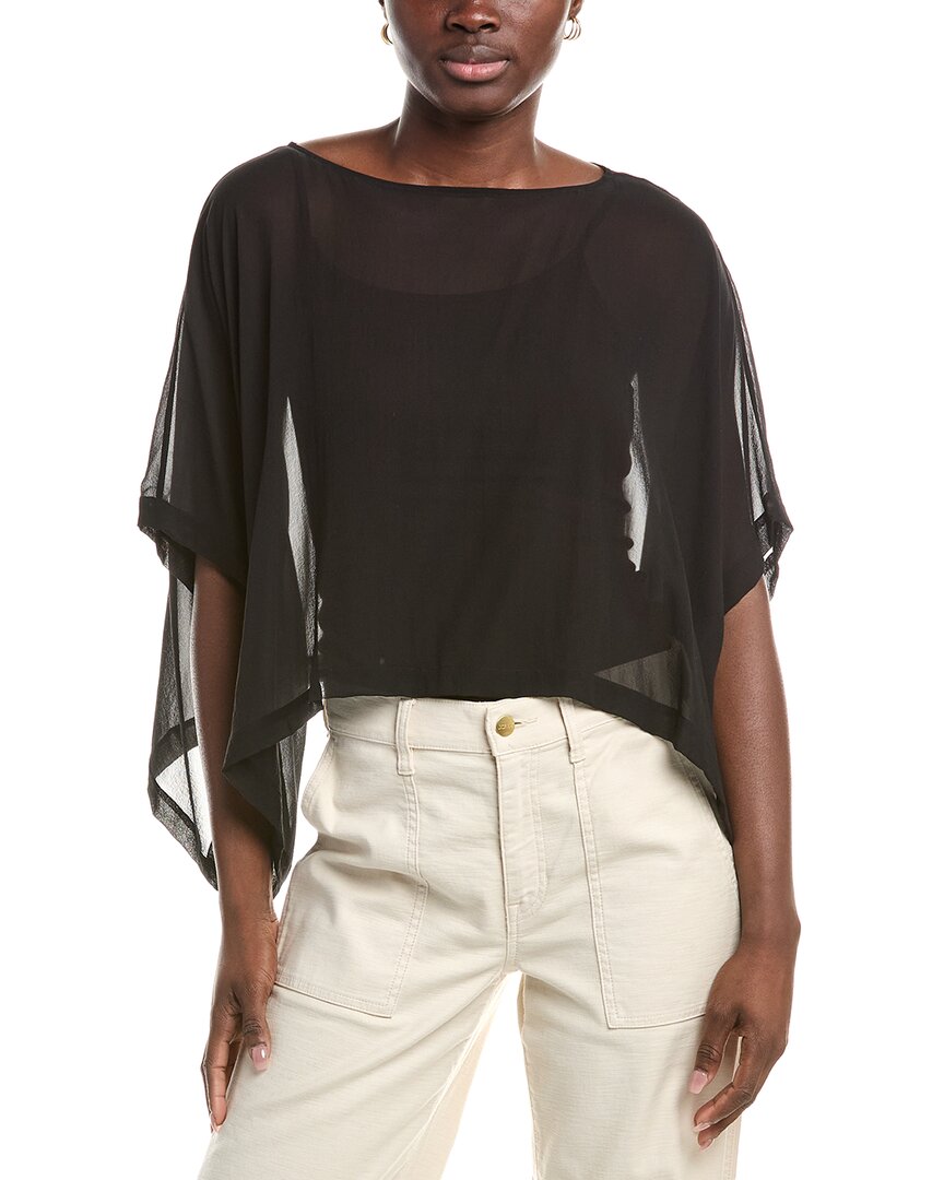 Eileen Fisher Silk Poncho In Black