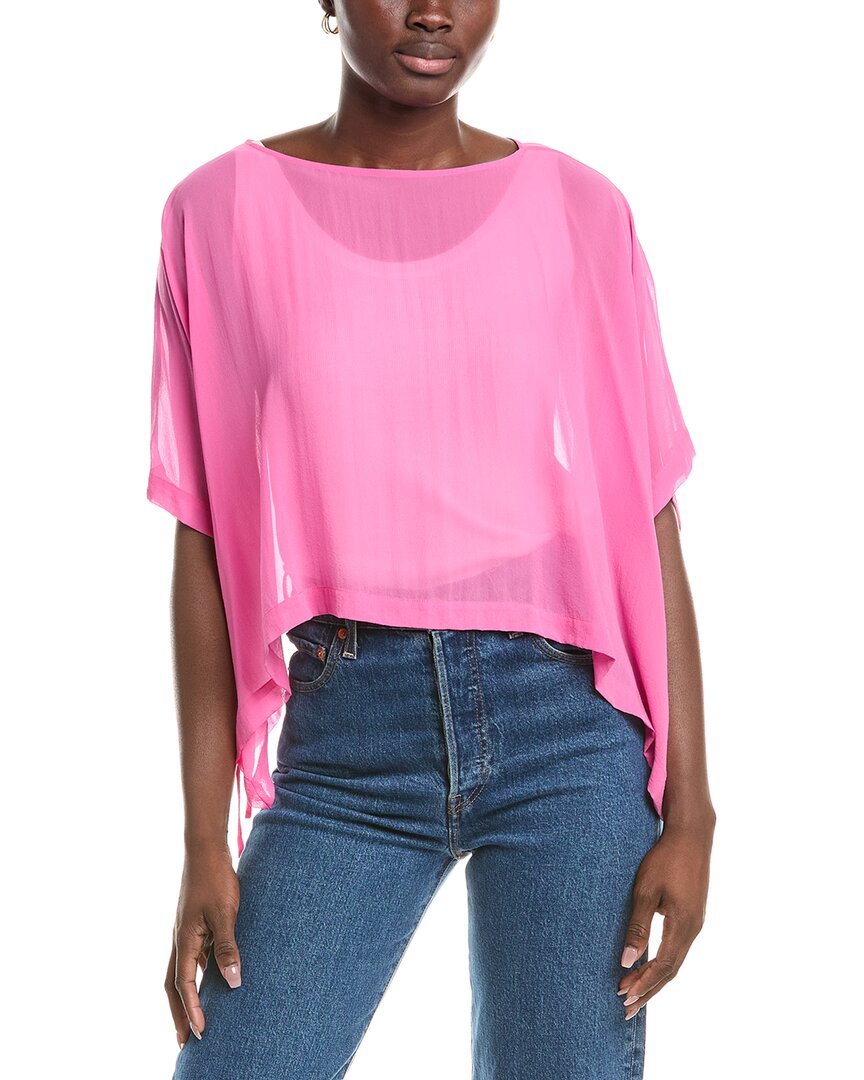 Eileen Fisher Silk Poncho In Pink