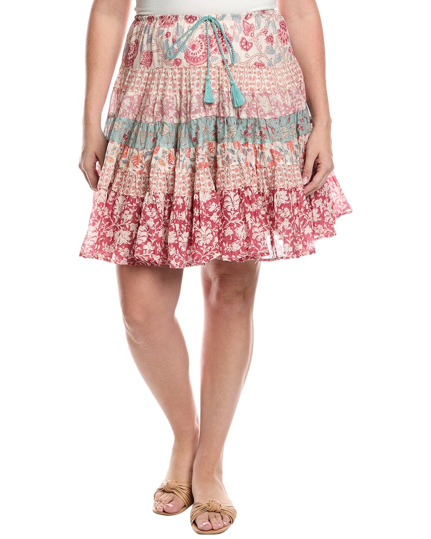 Free People Many Layers Mixed Print Tiered Cotton Skirt In Multi
