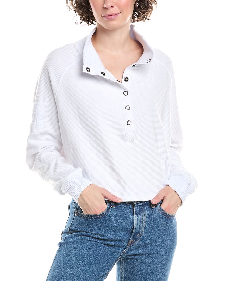 Free People Fp Movement So Fly Cotton Henley Top In White