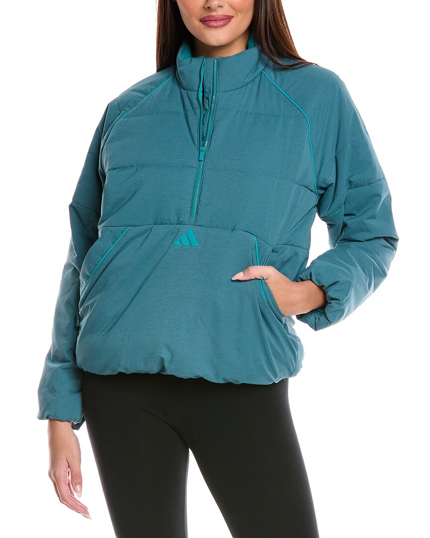 Adidas Originals Adidas Beyond Twistweave 1/4-zip Jacket In Blue