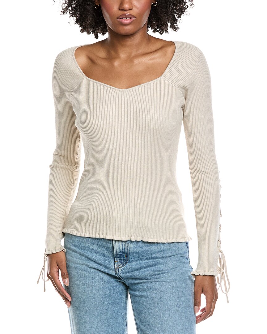 Laundry By Shelli Segal Tie Sleeve Sweater In Neutral