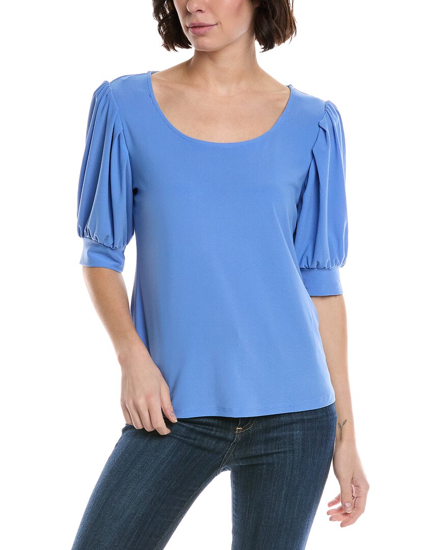 Cece Shirred Top In Blue
