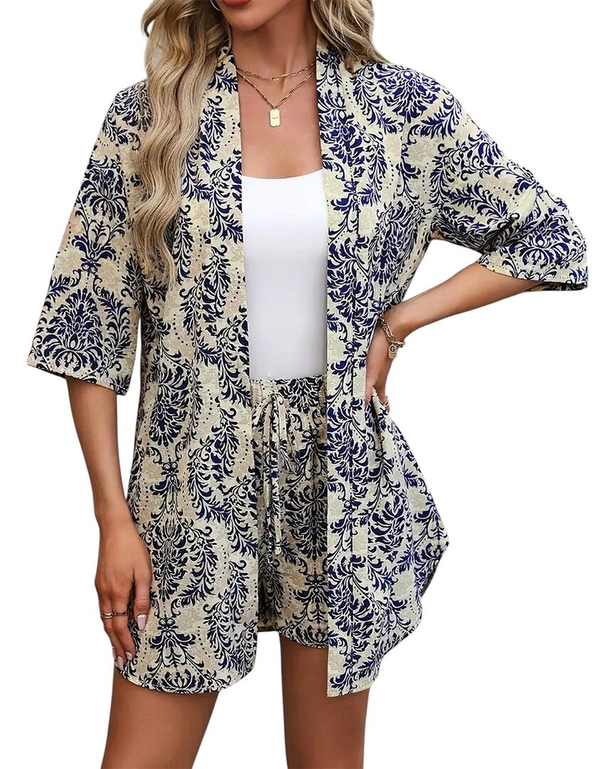 Lily Kim 2pc Cardigan & Short Set In Multi