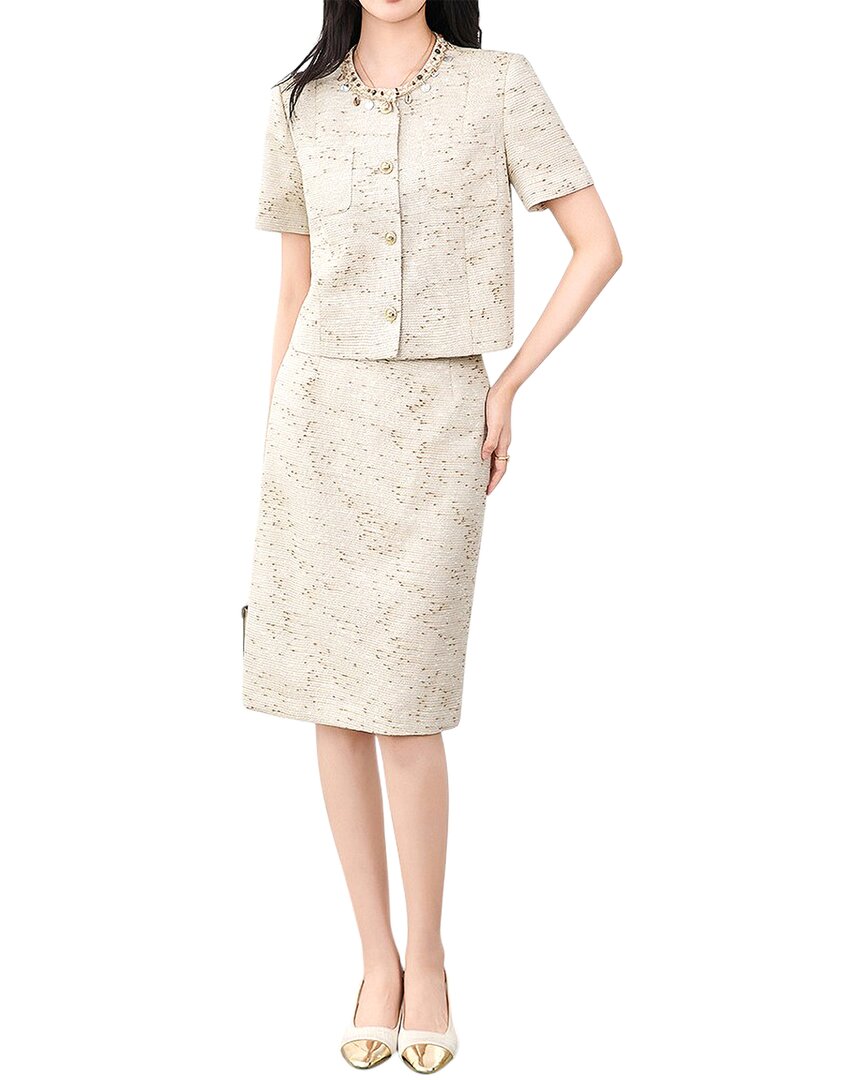 Monique Lagarde 2pc Top & Skirt Set In Neutral