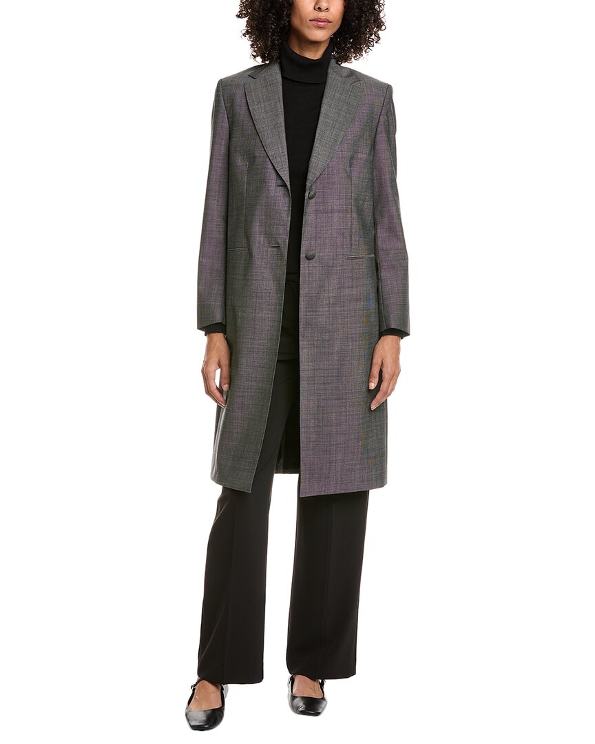 Officine Generale Auriane Waterproof Wool-blend Coat In Gray