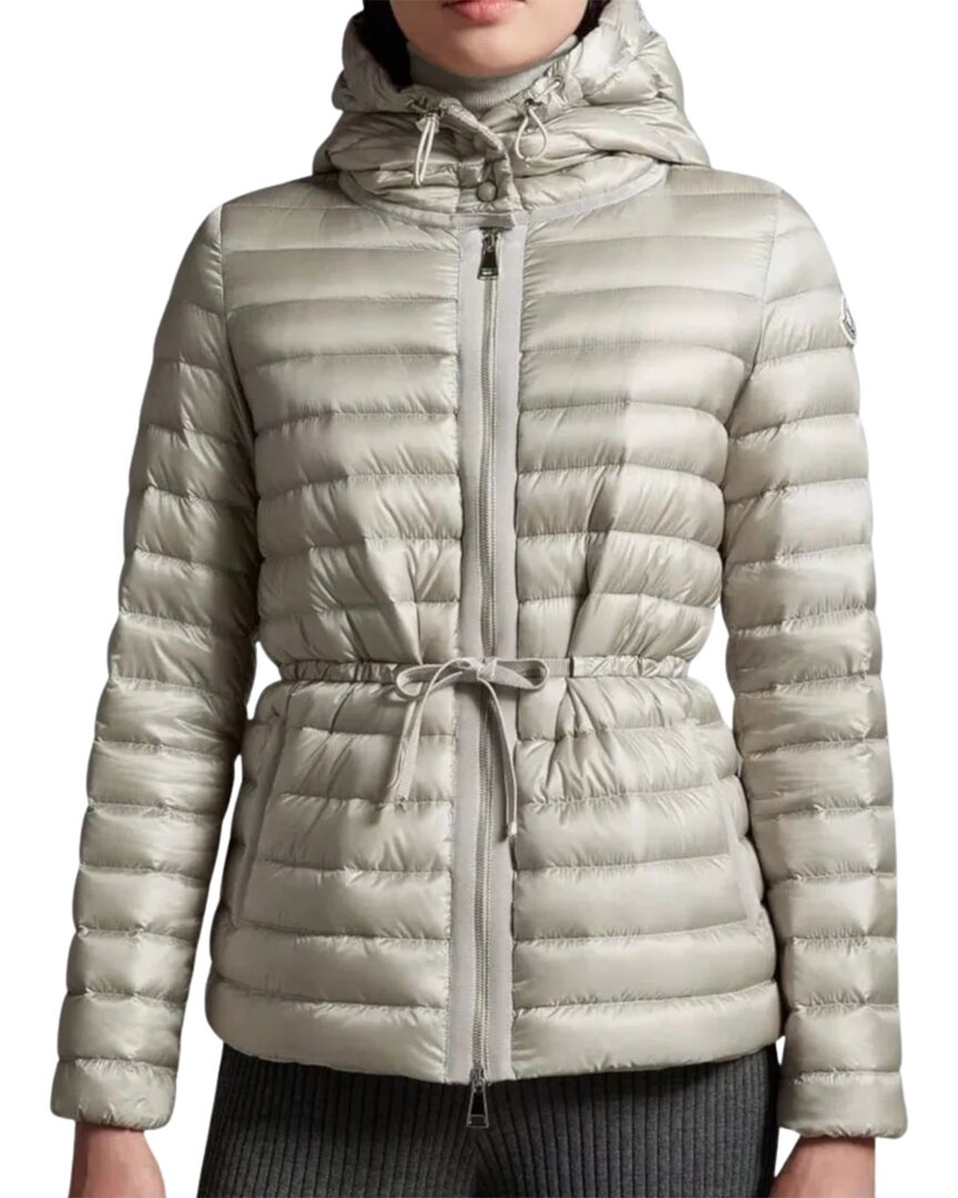 Moncler Gray Raie Short Down Jacket In Gray