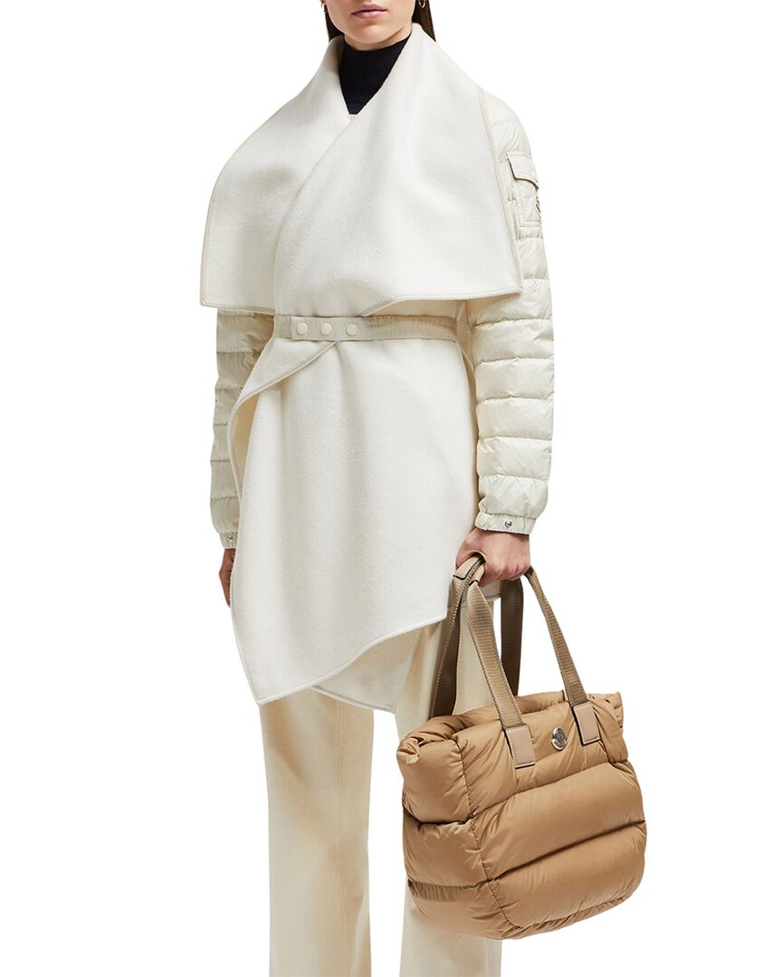 Moncler Padded Wool-blend Felt Cape In White