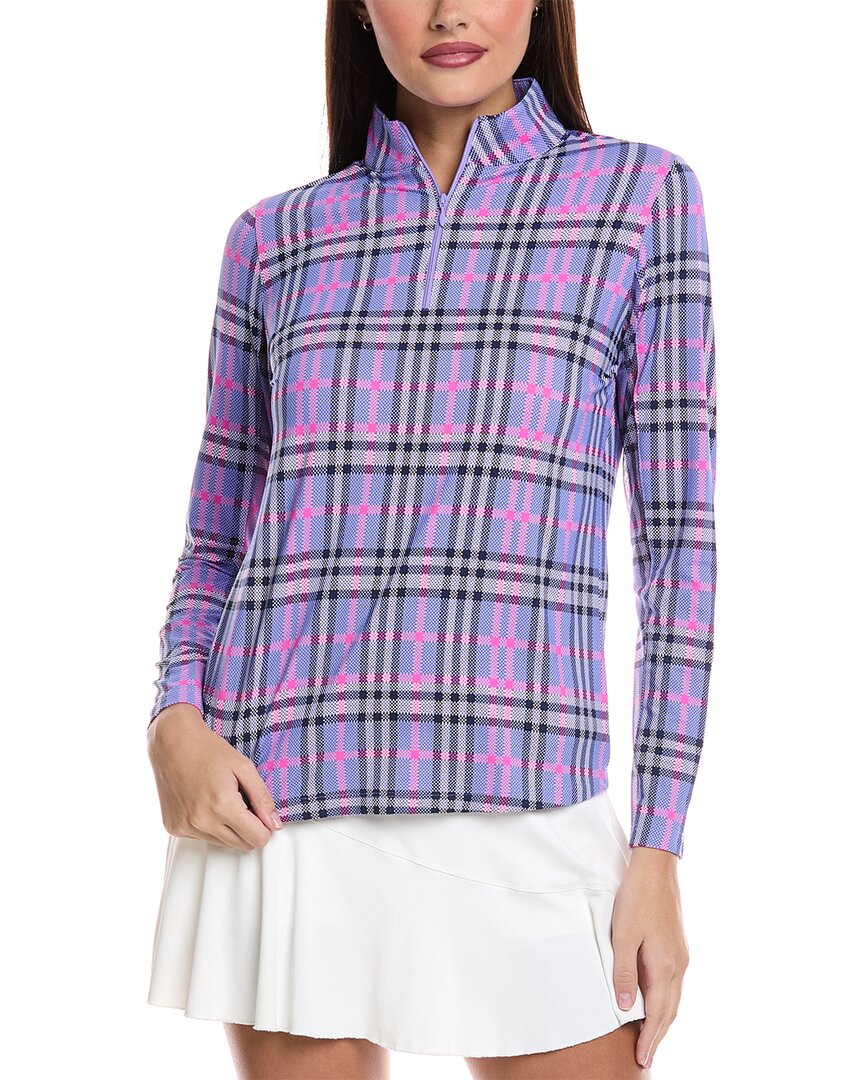 Ibkul Judith Long Sleeve Mock Neck Top In Purple