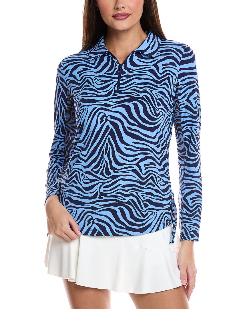 Ibkul Cecilia Long Sleeve Polo Shirt In Blue