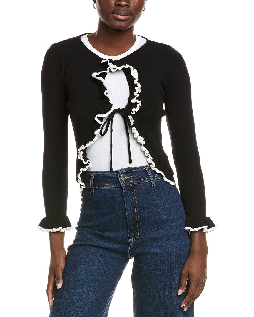 Madison Miles Woven Top In Black