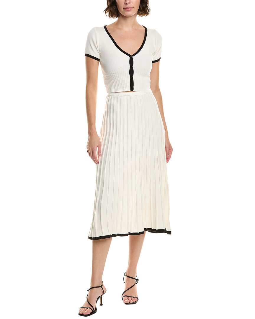 Rouge & 2pc Top & Midi Skirt Set In White