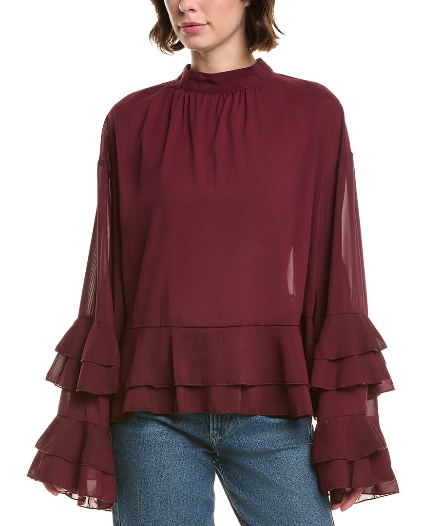 Rouge & Solid Blouse In Multi