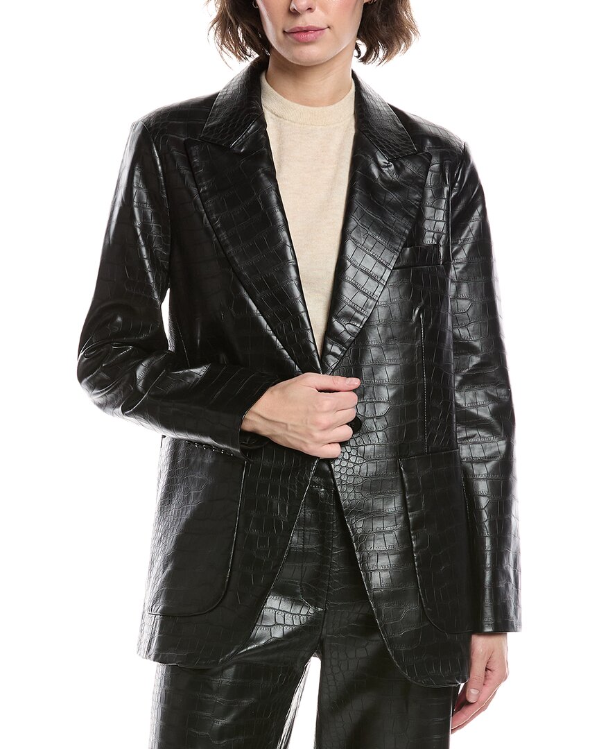 Kobi Halperin Rein Croc Blazer Jacket In Black