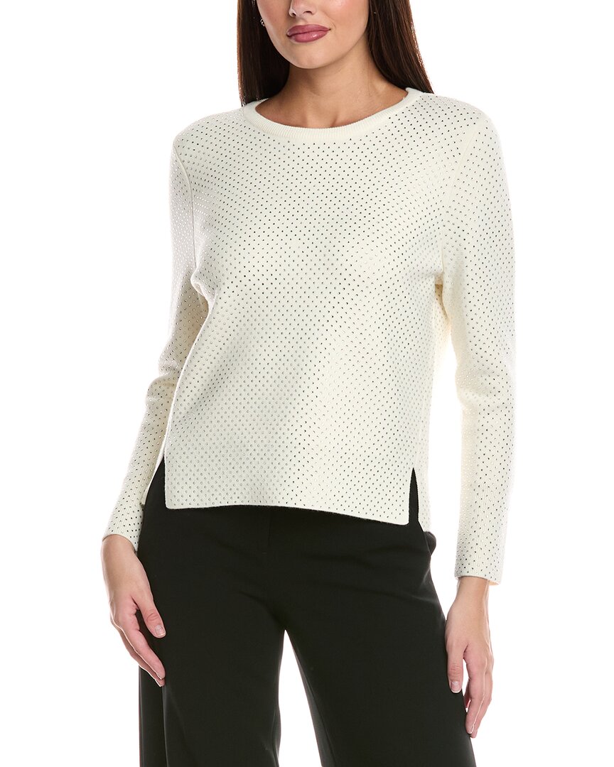 Kobi Halperin Holli Rhinestone Wool-blend Sweater In White