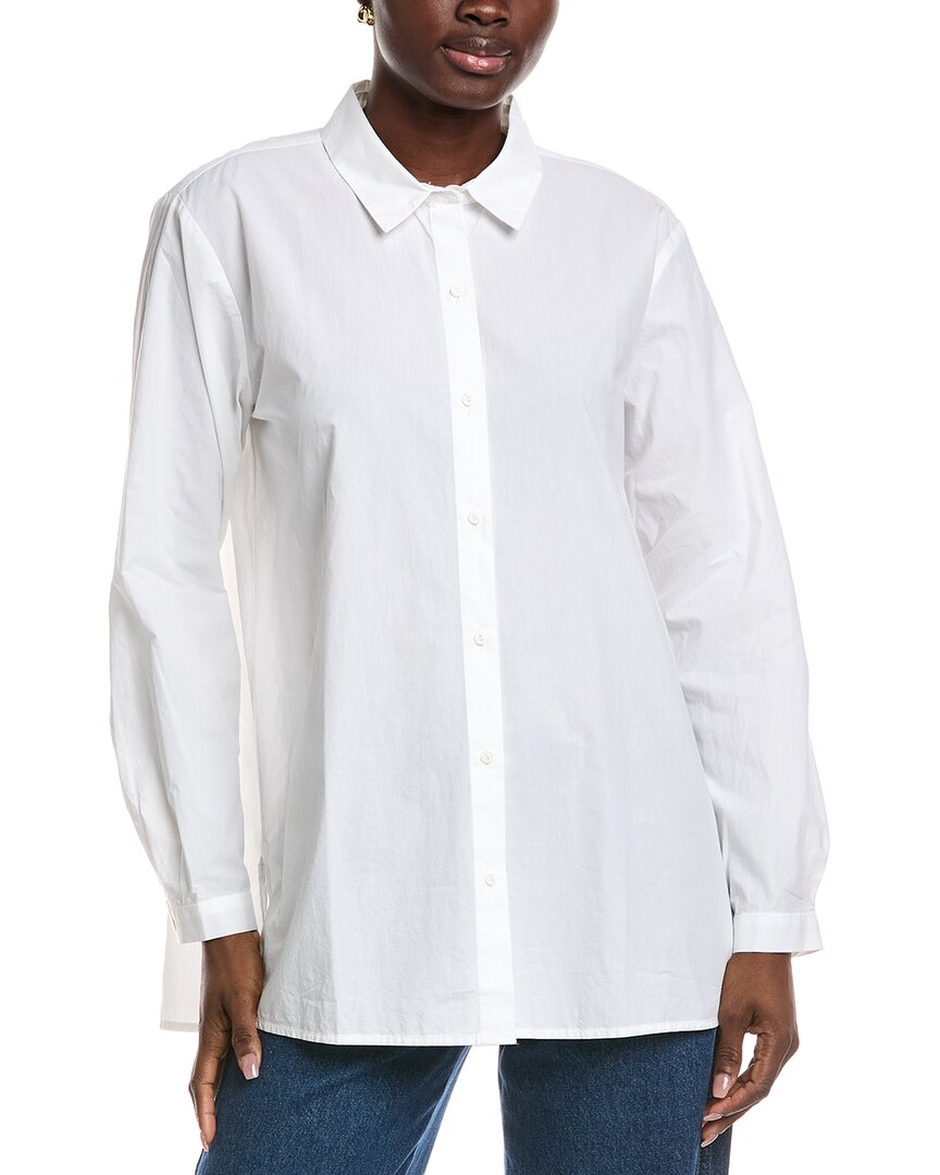 Eileen Fisher Classic Collar Easy Shirt In White