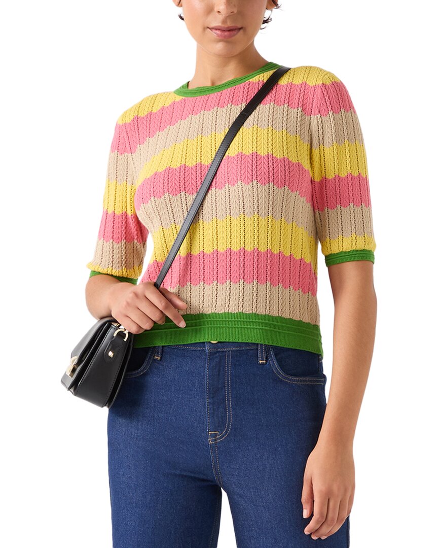 Lk Bennett Cinzia Treetop Multicoloured Cotton Blend Zig Zag Poin In Multi