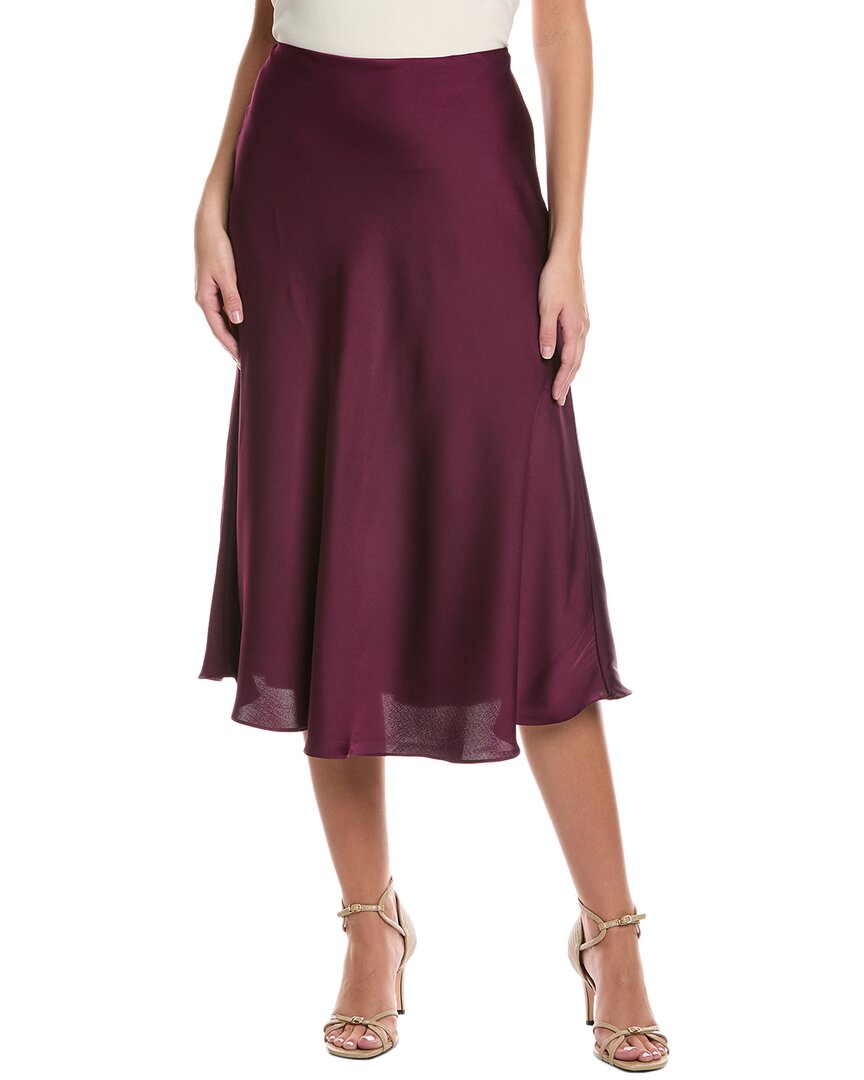 Cece Bias Cut Satin Midi Skirt In Pink