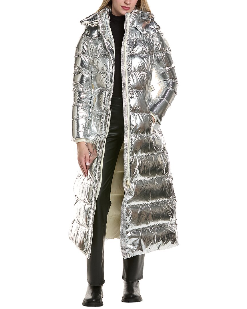 Mackage Calina Lustrous Down Maxi Coat In Metallic