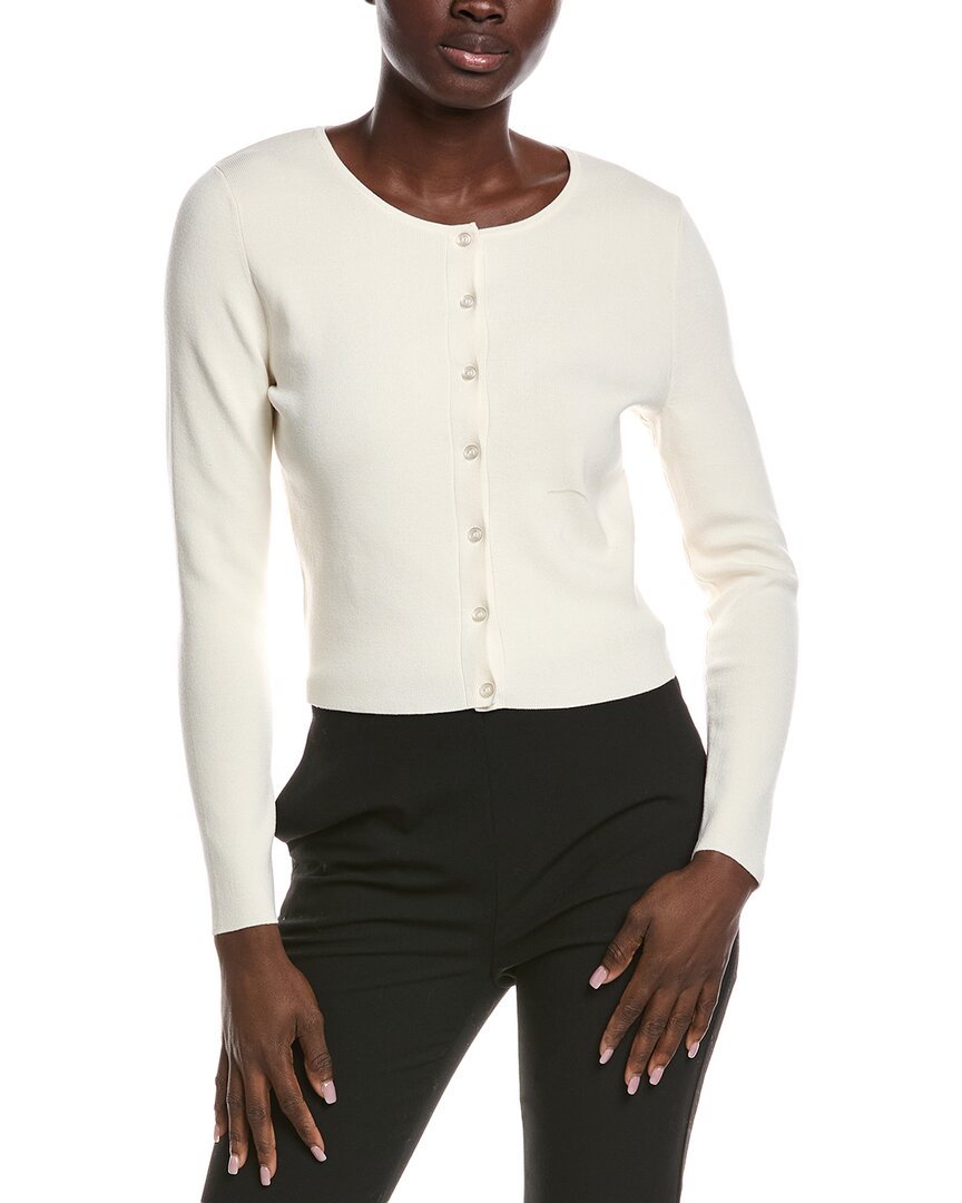 525 America Eva Cropped Cardigan In White
