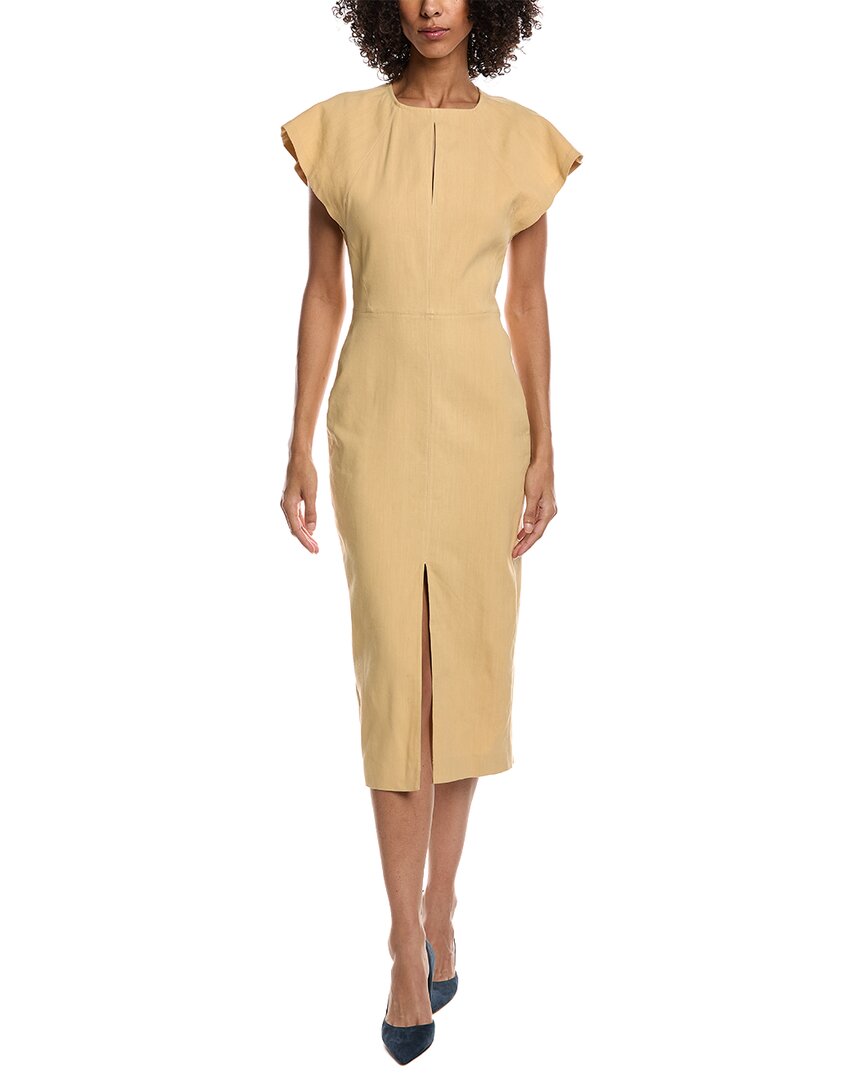 Isabel Marant Mirna Hemp Blend Midi Dress In Beige