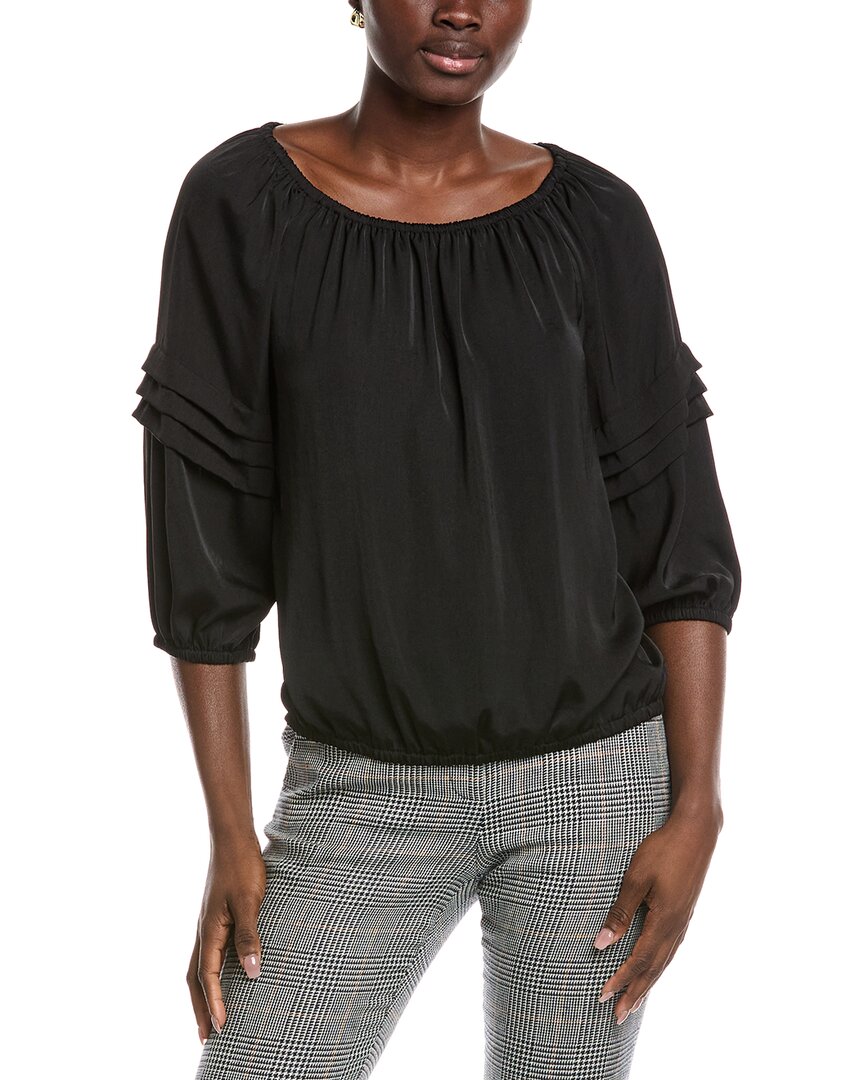 Vince Camuto Peasant Blouse In Black