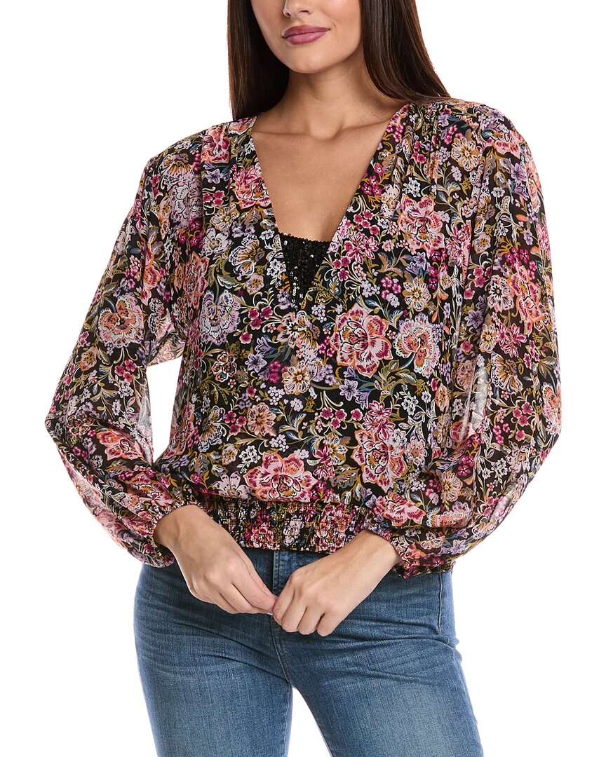 Vince Camuto Overlap Blouse In Multi