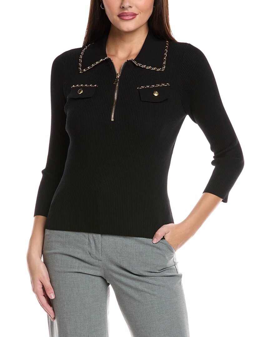 Nanette Lepore Nanette  1/4-zip Sweater In Black