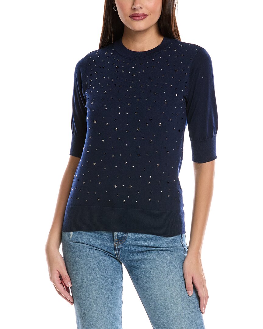 Nanette Lepore Studded Sweater In Blue