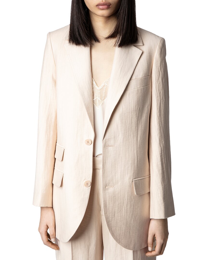Zadig & Voltaire Violet Linen-blend Blazer In Neutral