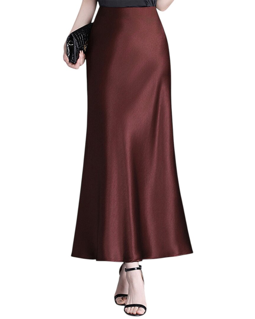 Leon Gori Maxi Skirt In Burgundy