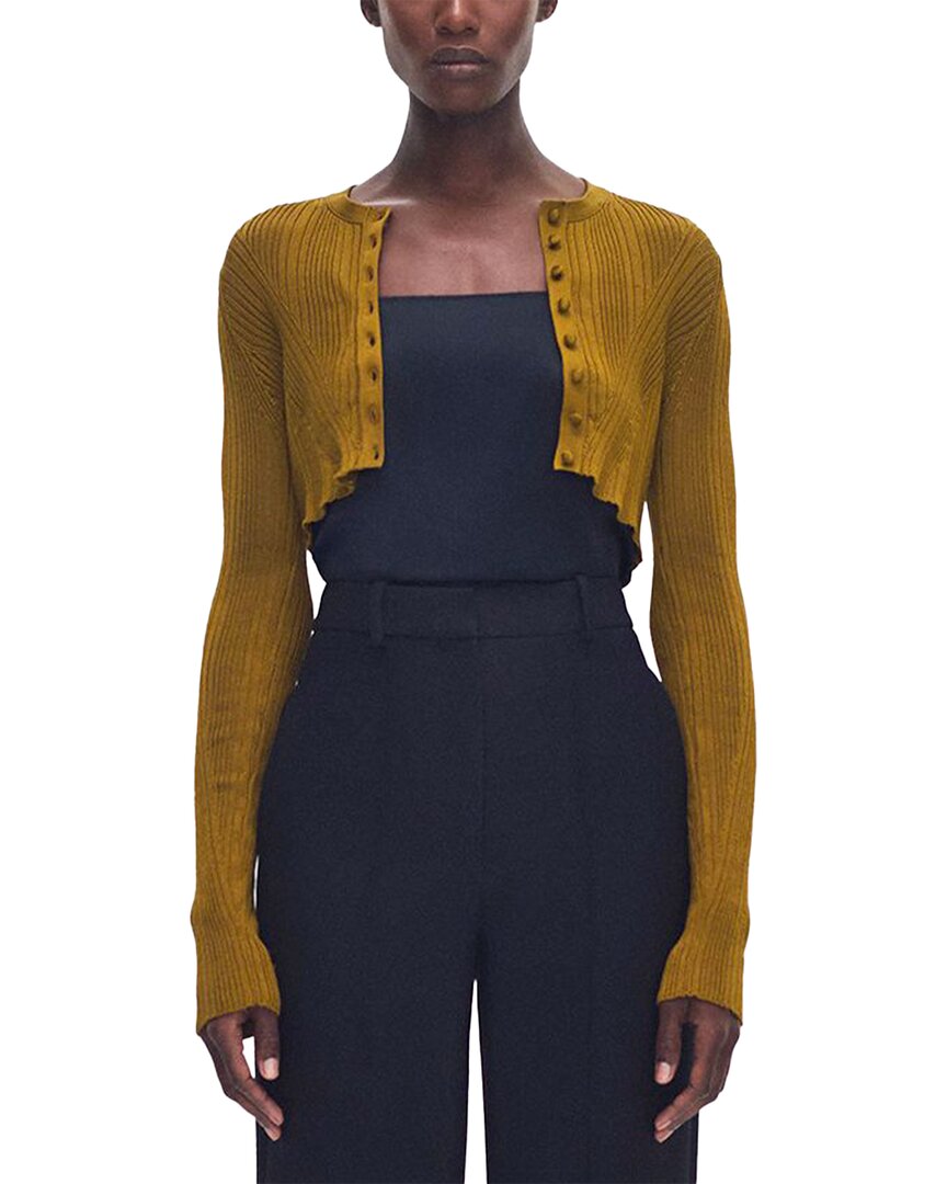 Adam Lippes Glynis Silk Cardigan In Brown