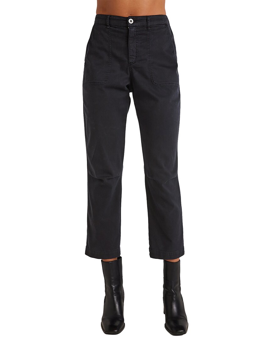 Bella Dahl Darted Knee Utility Trouser In Soft Black In Black