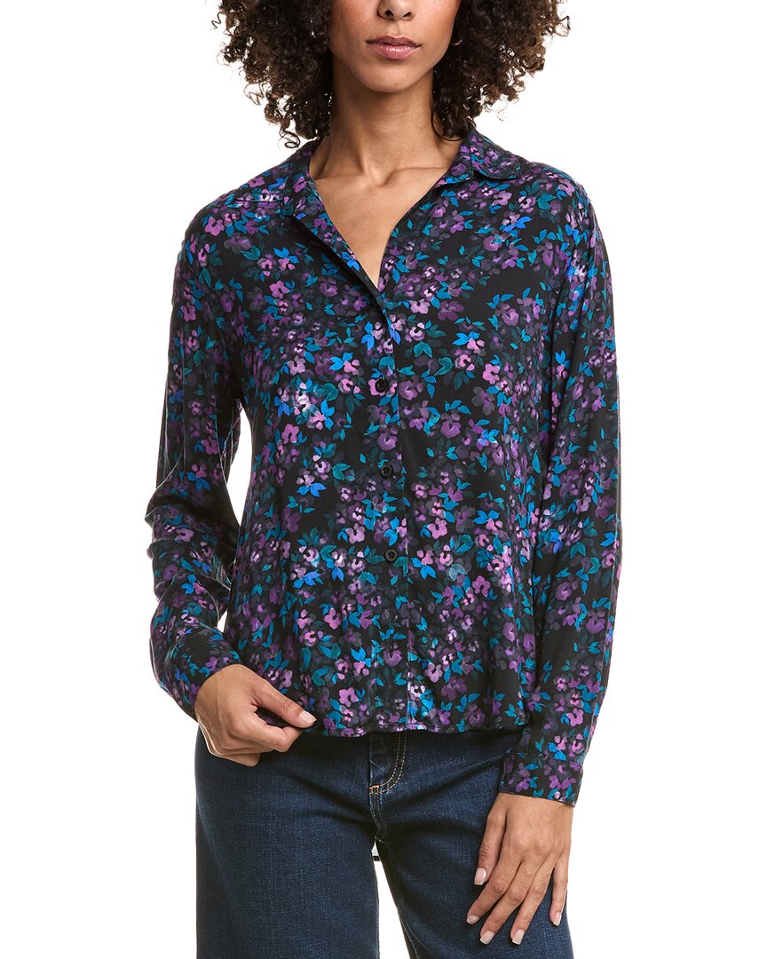 Bella Dahl Classic Button Down Blouse In Blue