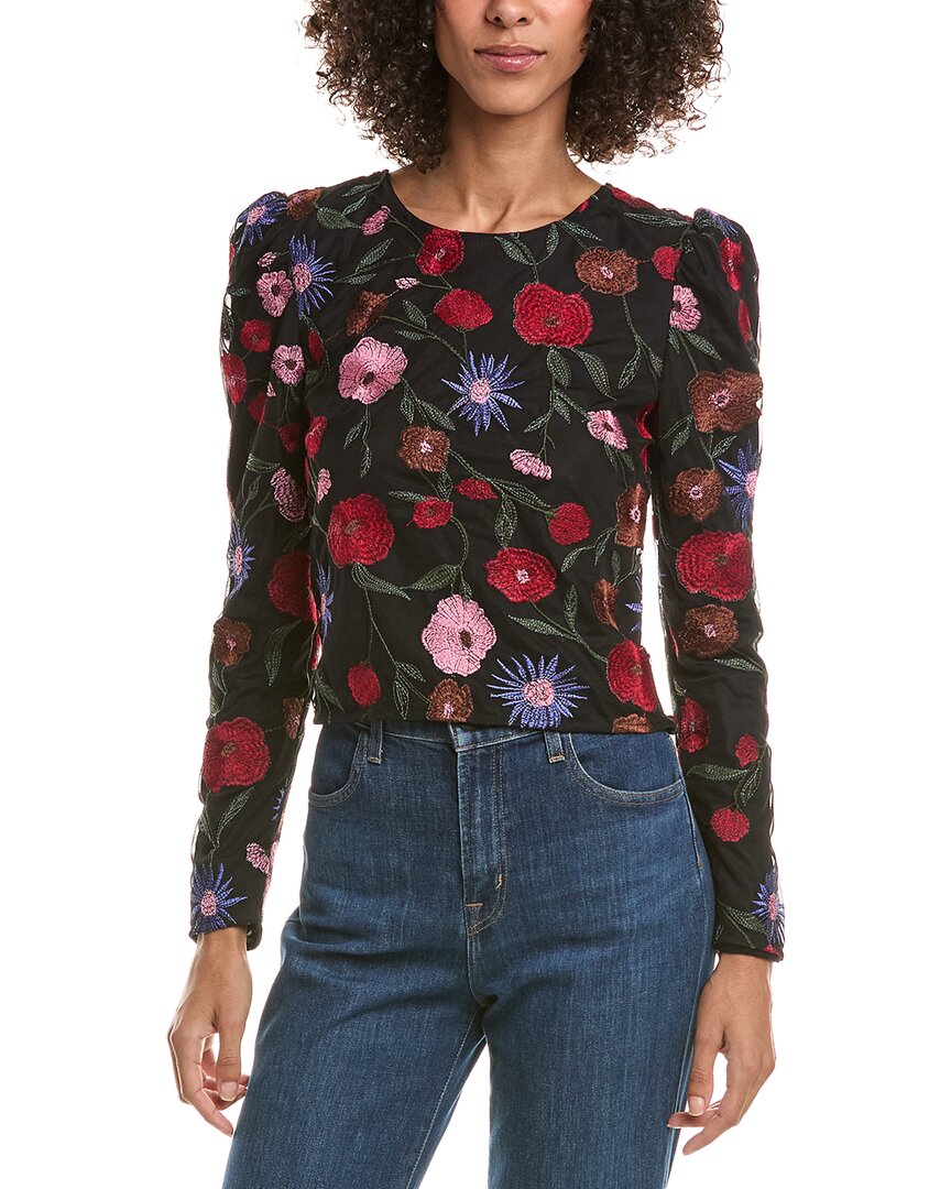 Saltwater Luxe Embroidered Mesh Top In Multi
