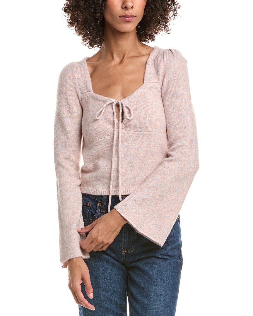 Saltwater Luxe Tie Sweetheart Wool-blend Sweater In Pink