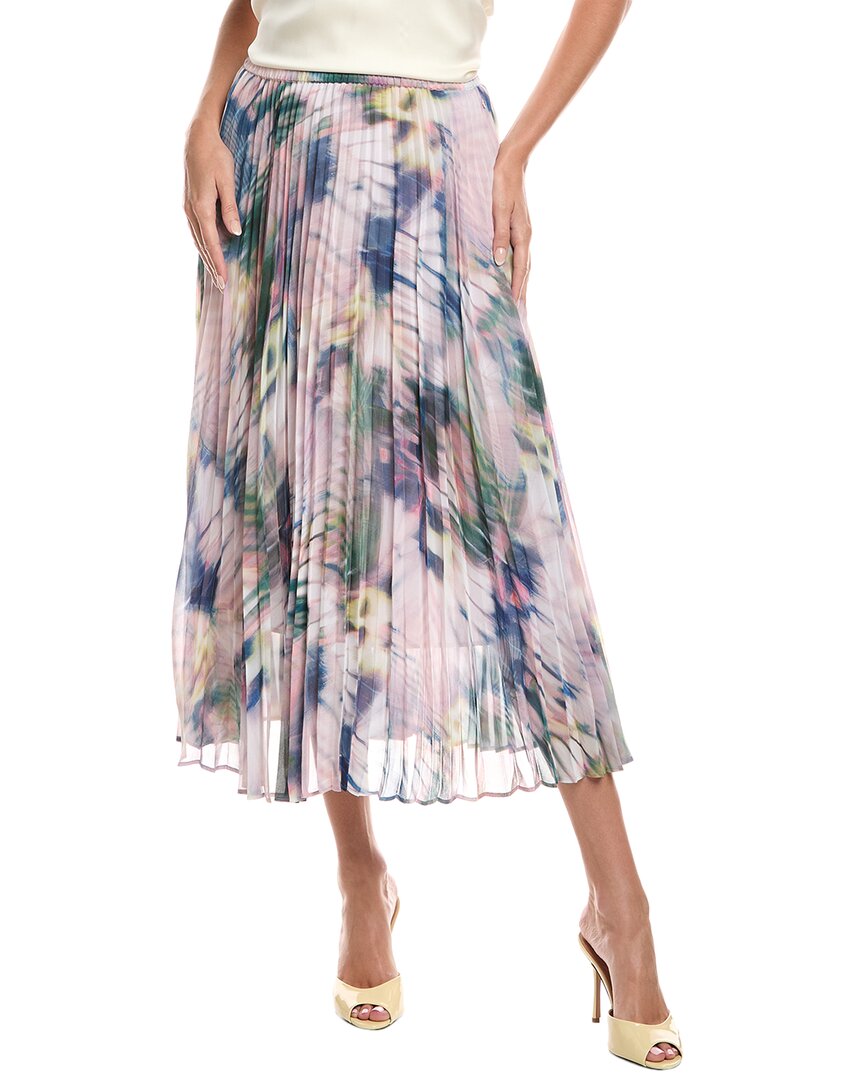 Hugo Boss Boss Orange Vlissole Pleated Midi Skirt In Purple