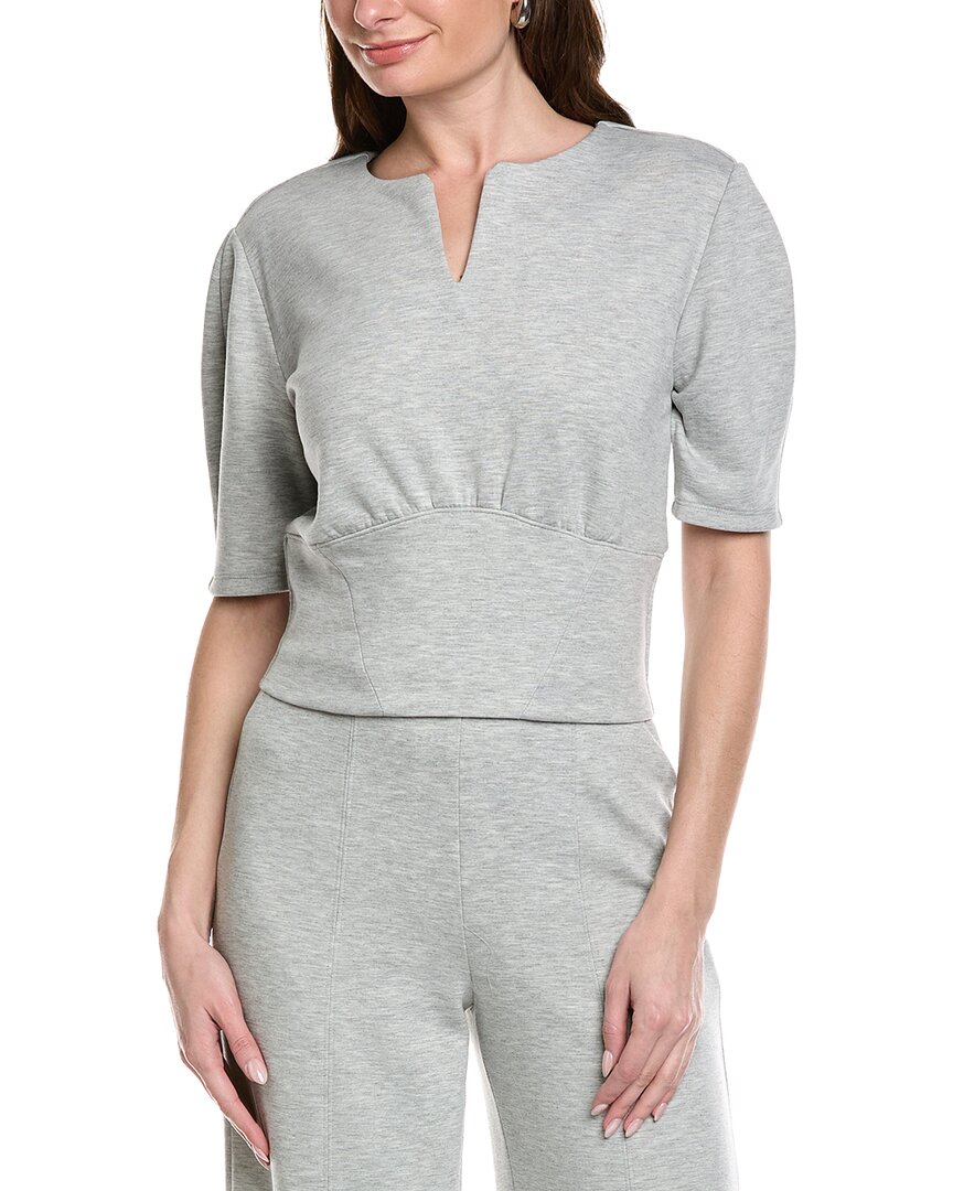 Kenneth Cole Scuba Crop Sweatshirt In Gray