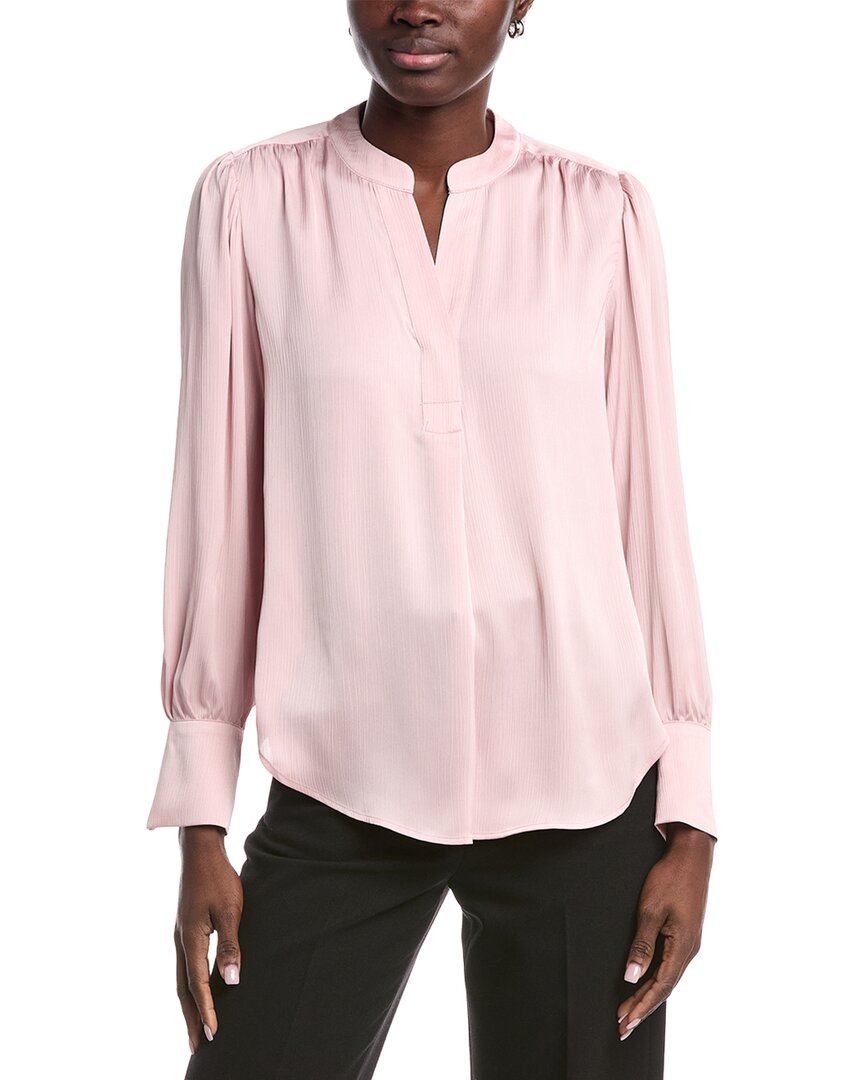 Anne Klein Pleated Blouse In Pink