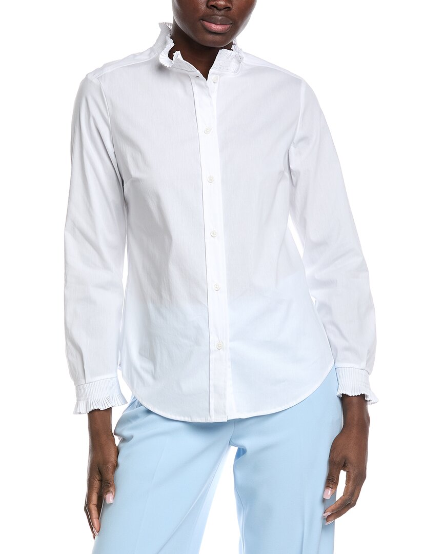 Anne Klein Micro Pleat Frill Blouse