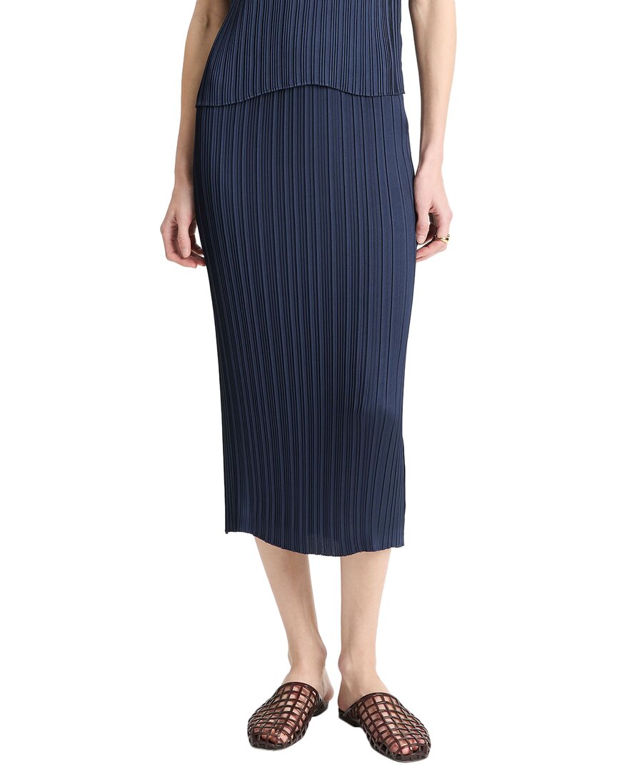 Vince Pleated Straight Pull On Skirt In Gold