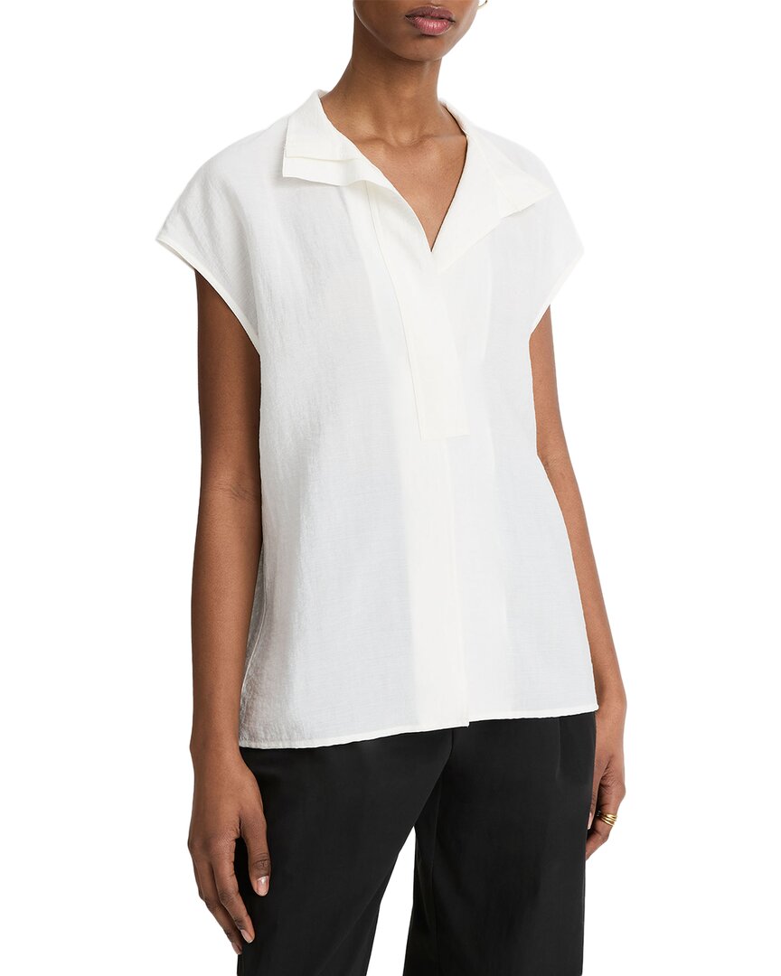 Vince Cap-sleeve Blouse In White