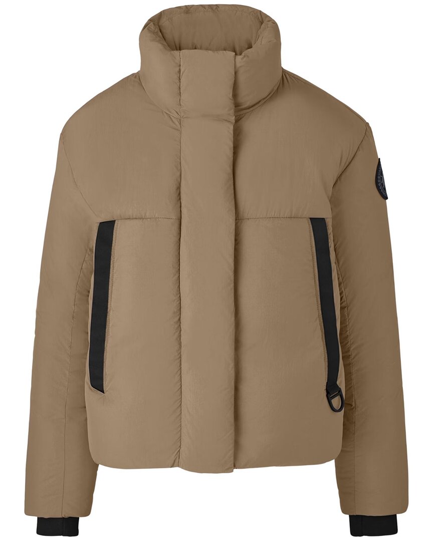 Canada Goose Junction Cropped Black Label Puffer Coat In Gold