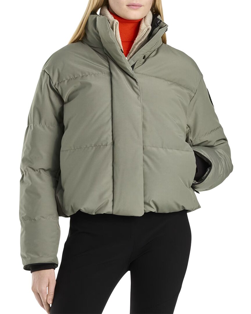 Canada Goose Grandview Cropped Black Label Jacket In Green
