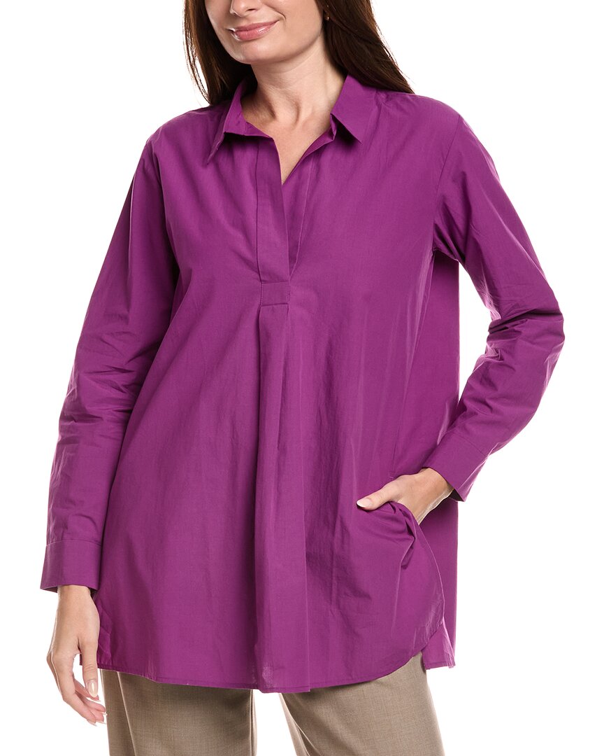 Eileen Fisher Classic Collar Tunic In Purple