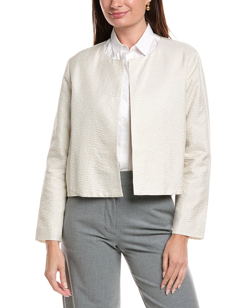 Eileen Fisher Silk Jacket In Neutral