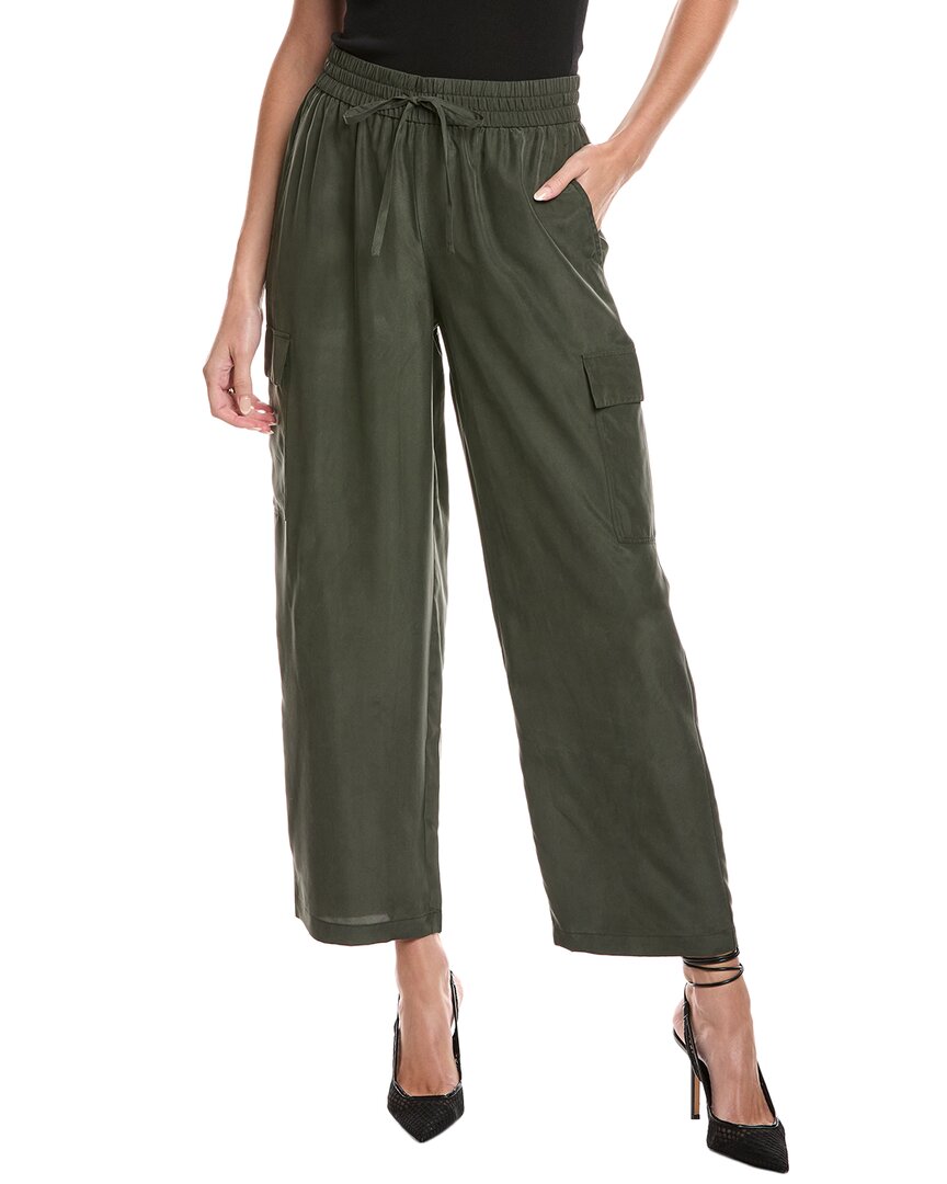 Eileen Fisher Petite Cargo Silk Pant In Green