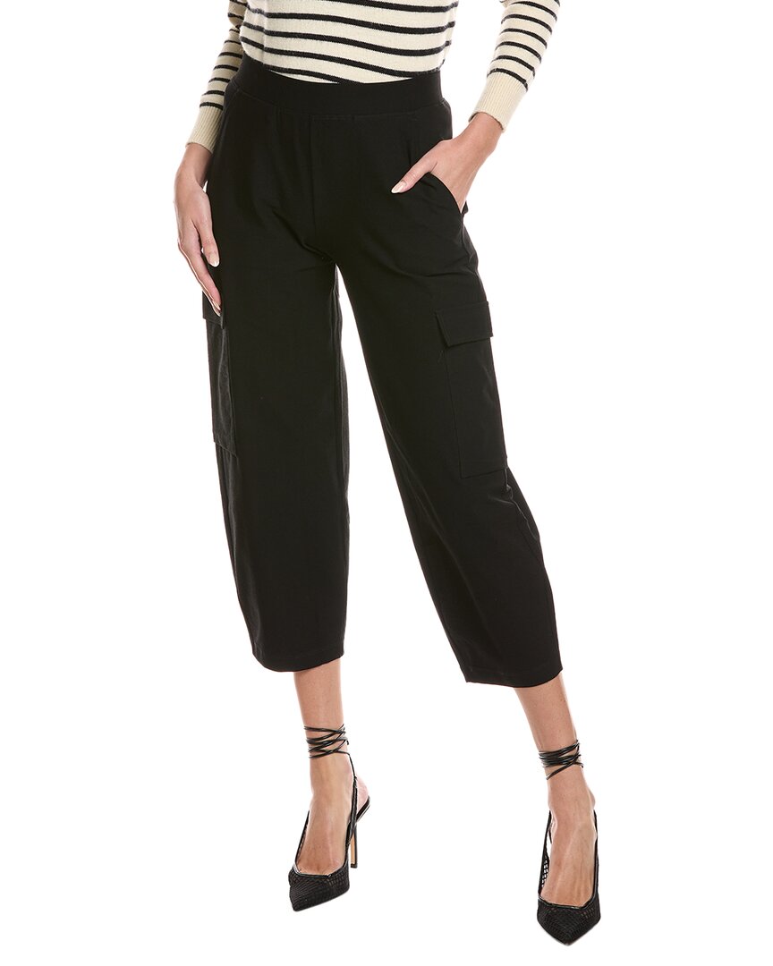 Eileen Fisher Petite Stretch Crepe Cargo Pant In Black