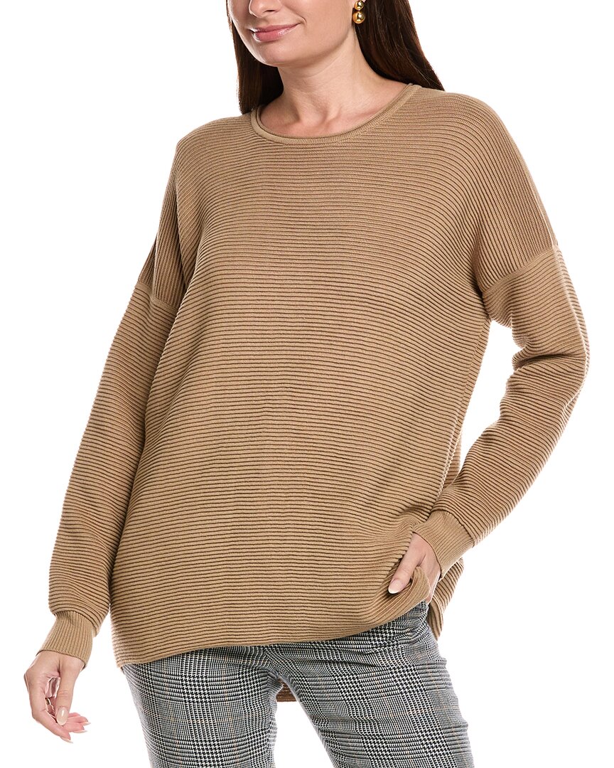 Eileen Fisher Petite Crewneck Tunic In Brown