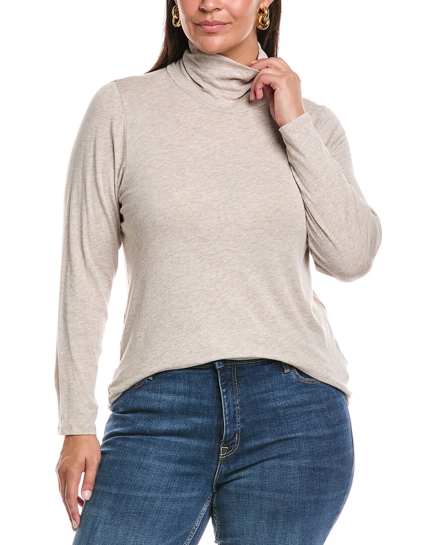 Eileen Fisher Long Sleeve Turtleneck Top In Multi